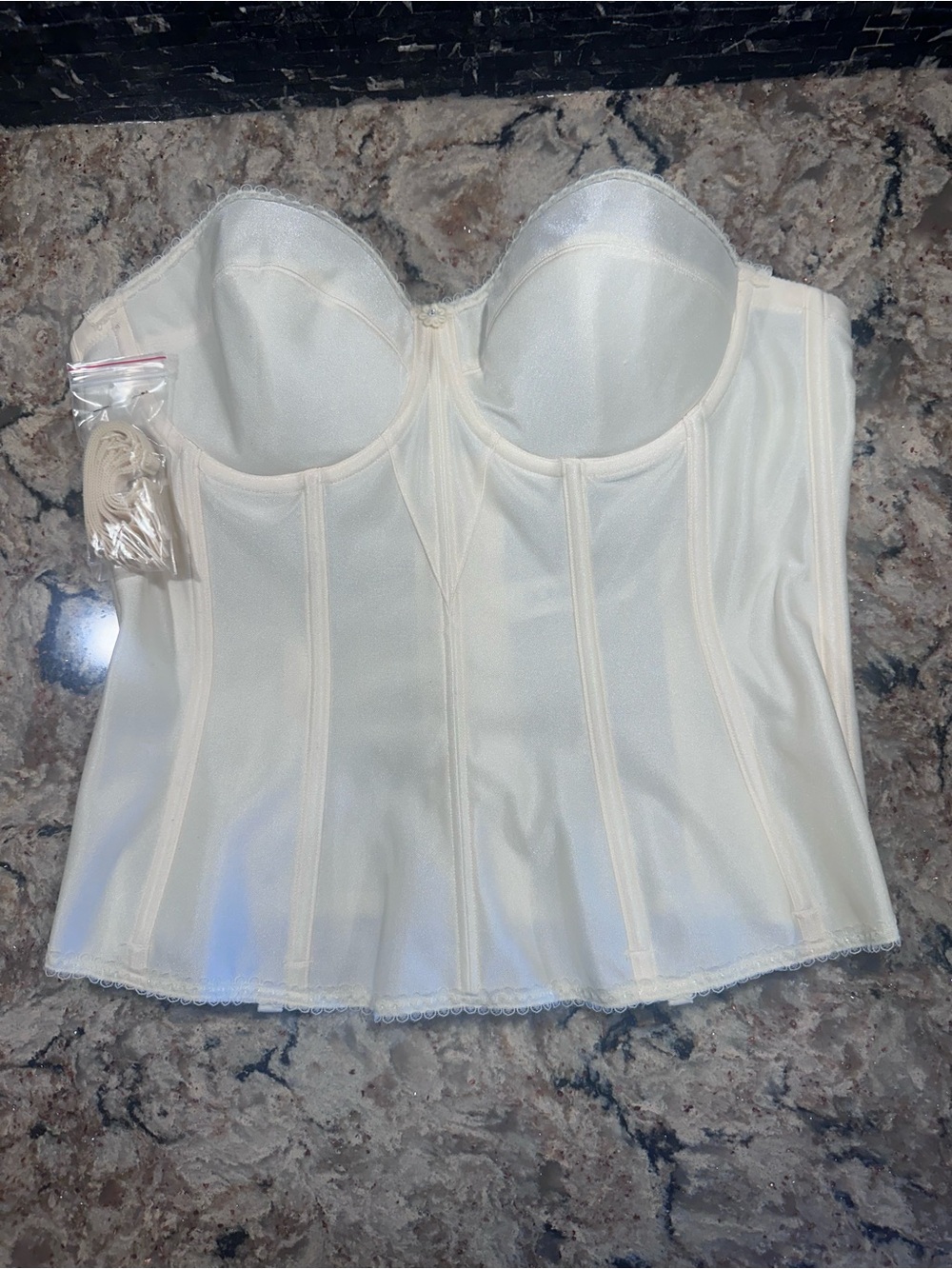 Bridal Longline Corset Ivory Dominique Bustier Boning Size 40B Strapless Bra